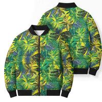 Hawaii Summer Tropical Leaves Bomber Puffer Jacket - Polynesian Pride