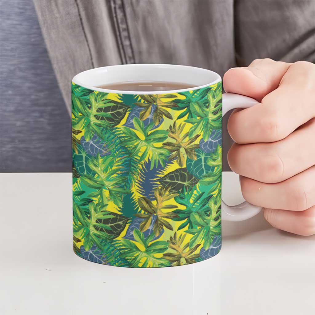 Hawaii Summer Tropical Leaves Ceramic Mug - Polynesian Pride