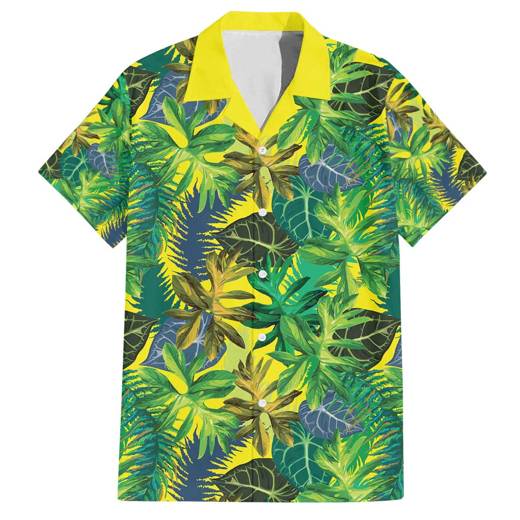 Hawaii Summer Tropical Leaves Family Matching Off Shoulder Maxi Dress and Hawaiian Shirt - Polynesian Pride