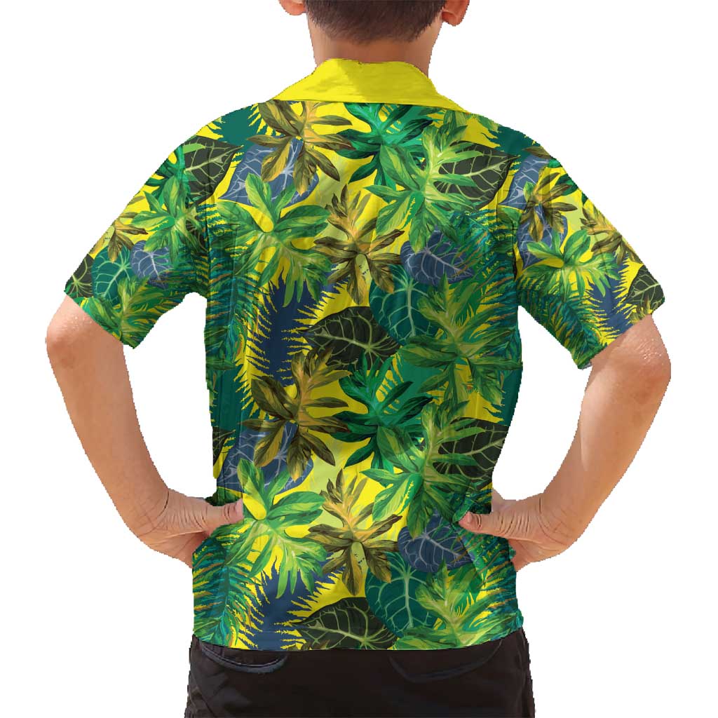 Hawaii Summer Tropical Leaves Family Matching Tank Maxi Dress and Hawaiian Shirt - Polynesian Pride