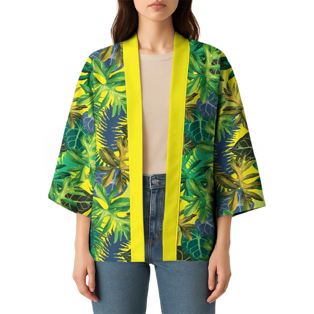 Hawaii Summer Tropical Leaves Kimono - Polynesian Pride