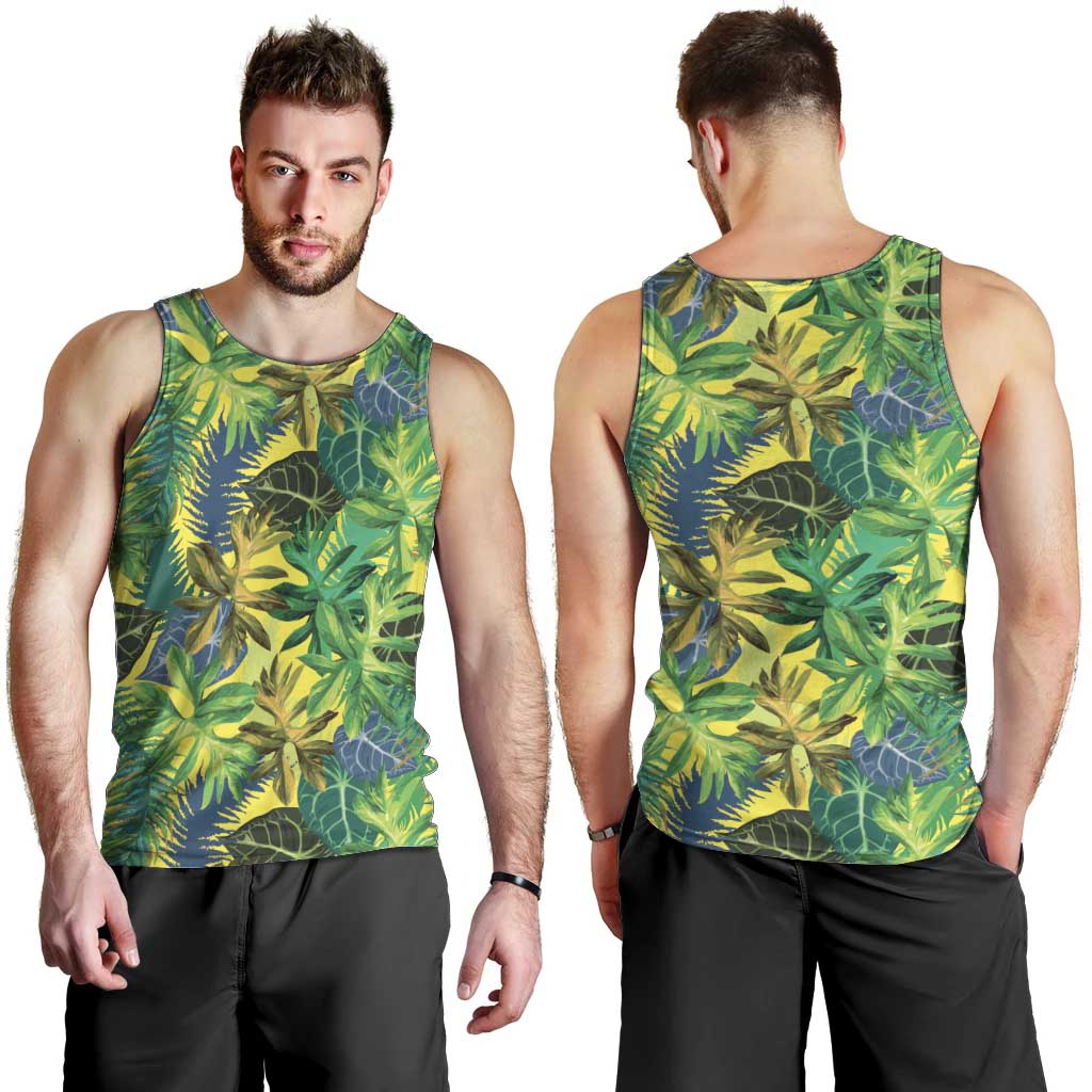 Hawaii Summer Tropical Leaves Men Tank Top - Polynesian Pride