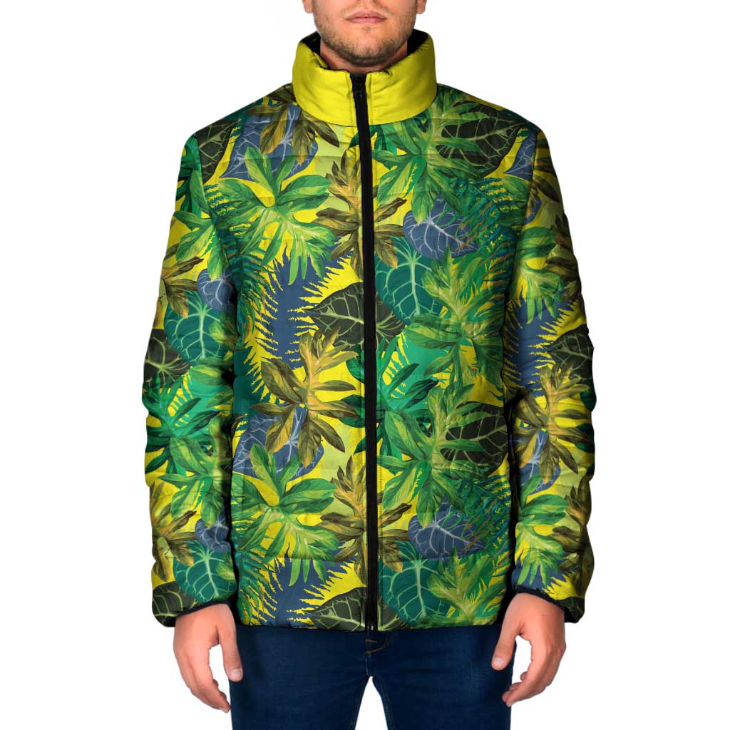 Hawaii Summer Tropical Leaves Padded Jacket - Polynesian Pride