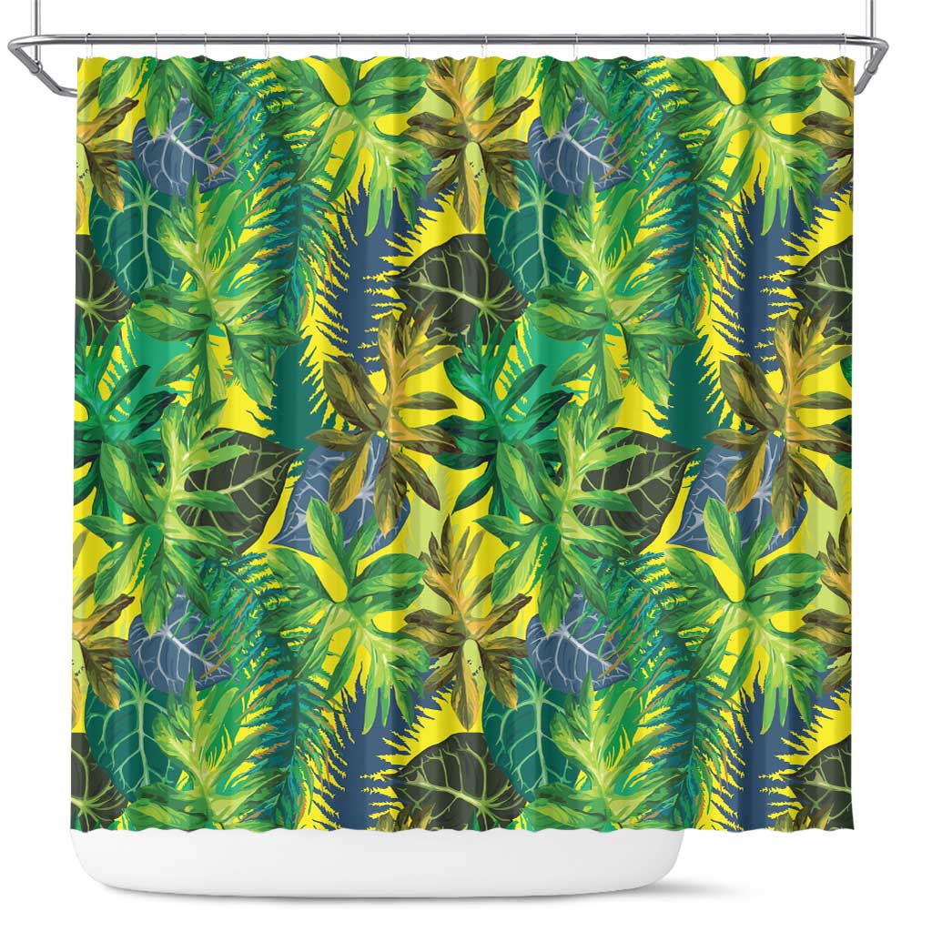 Hawaii Summer Tropical Leaves Shower Curtain - Polynesian Pride