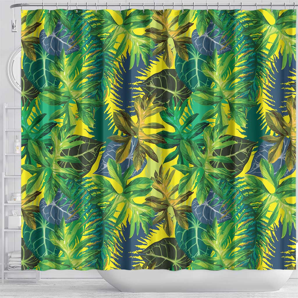 Hawaii Summer Tropical Leaves Shower Curtain - Polynesian Pride