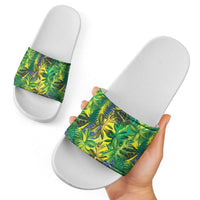 Hawaii Summer Tropical Leaves Slide Sandals - Polynesian Pride