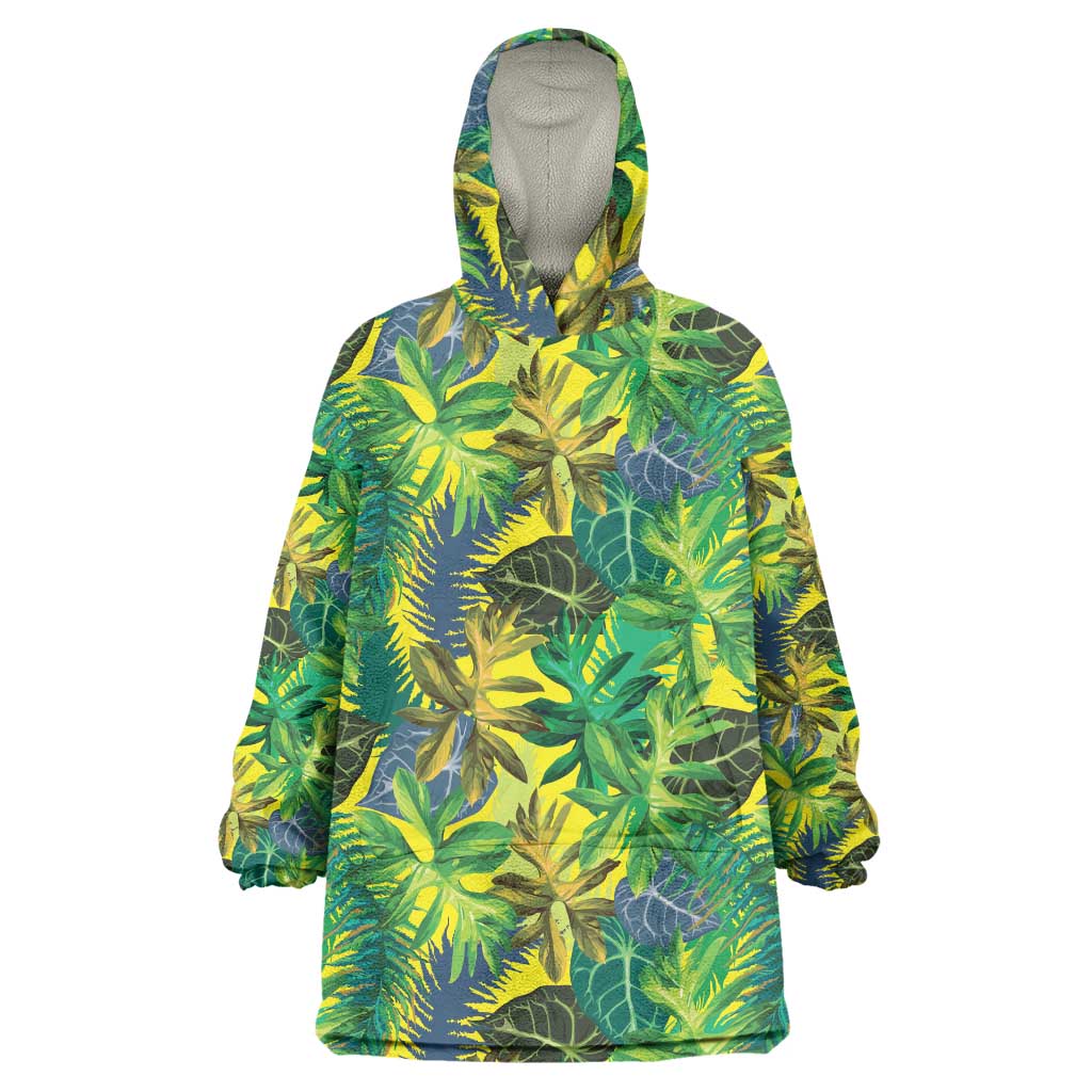 Hawaii Summer Tropical Leaves Wearable Blanket Hoodie - Polynesian Pride