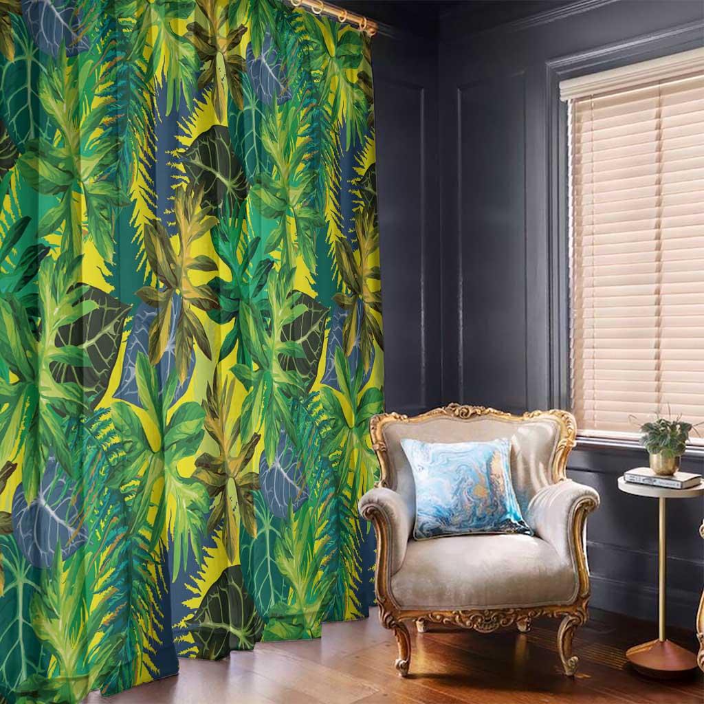 Hawaii Summer Tropical Leaves Window Curtain - Polynesian Pride
