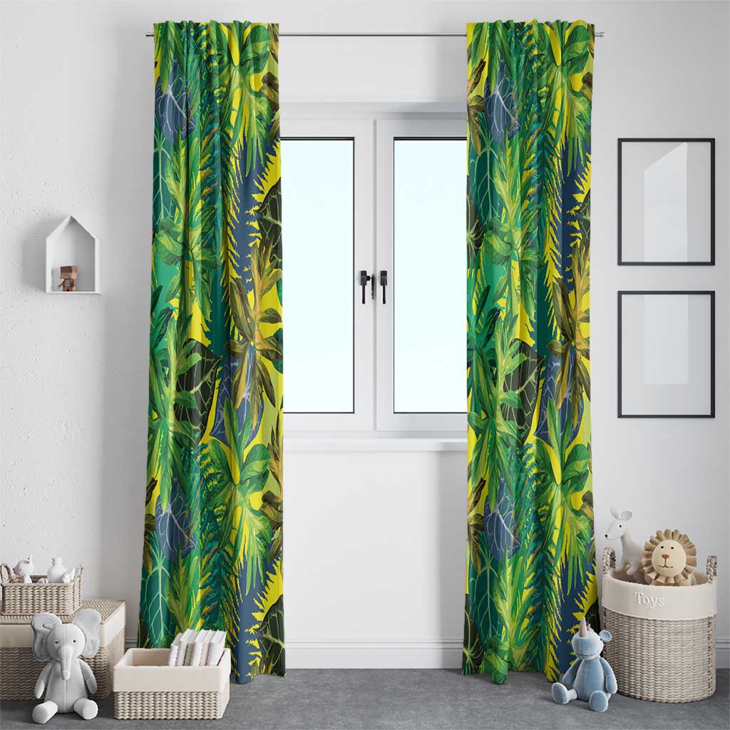 Hawaii Summer Tropical Leaves Window Curtain - Polynesian Pride