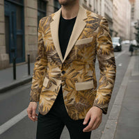 Hawaii Gold Tropical Leaves Blazer - Polynesian Pride