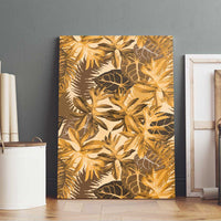 Hawaii Gold Tropical Leaves Canvas Wall Art - Polynesian Pride