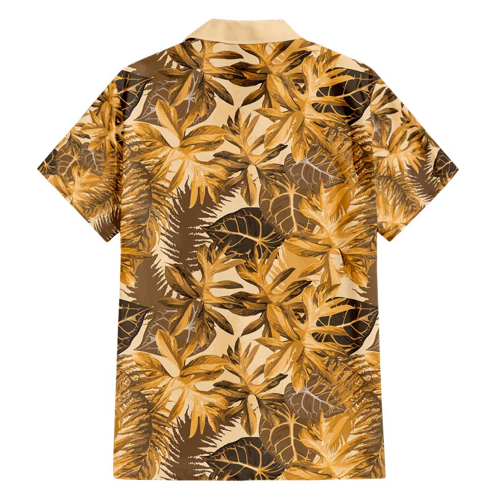 Hawaii Gold Tropical Leaves Hawaiian Shirt - Polynesian Pride