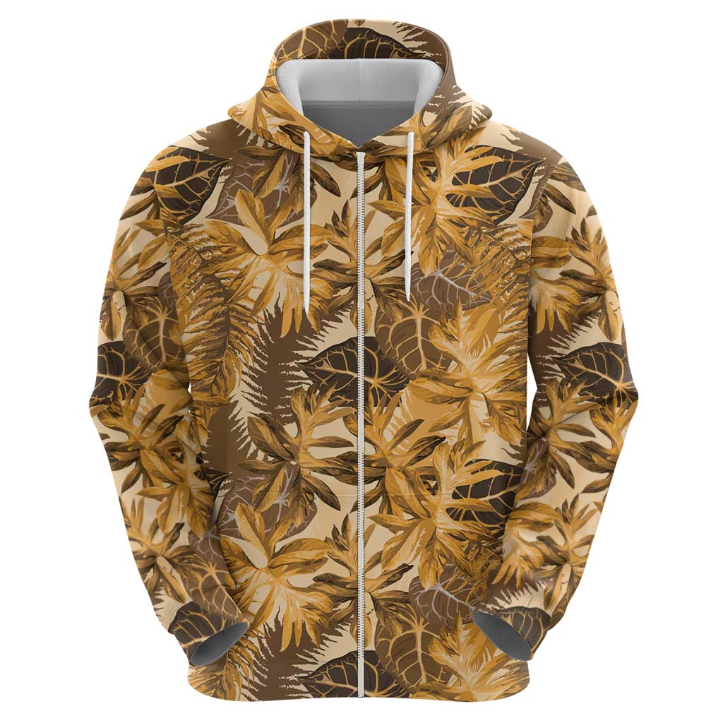 Hawaii Gold Tropical Leaves Hoodie - Polynesian Pride