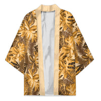 Hawaii Gold Tropical Leaves Kimono - Polynesian Pride