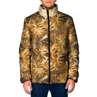 Hawaii Gold Tropical Leaves Padded Jacket LT01 Men Gold - Polynesian Pride