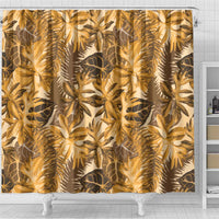 Hawaii Gold Tropical Leaves Shower Curtain - Polynesian Pride
