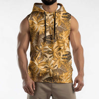 Hawaii Gold Tropical Leaves Sleeveless Hoodie LT01 - Polynesian Pride