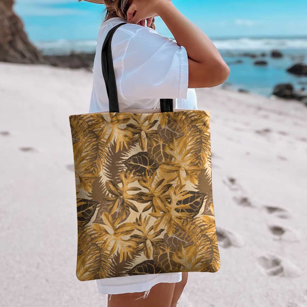 Hawaii Gold Tropical Leaves Tote Bag LT01 - Polynesian Pride