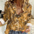 Hawaii Gold Tropical Leaves Women Casual Shirt - Polynesian Pride