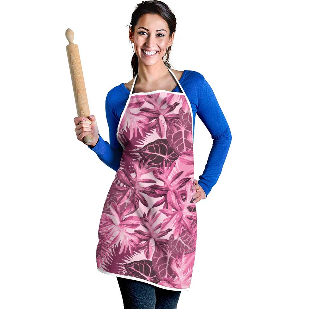 Hawaii Pink Tropical Leaves Apron - Polynesian Pride