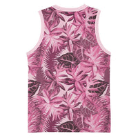 Hawaii Pink Tropical Leaves Basketball Jersey LT01 - Polynesian Pride