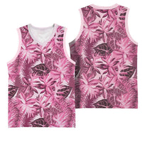 Hawaii Pink Tropical Leaves Basketball Jersey LT01 - Polynesian Pride