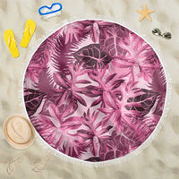 Hawaii Pink Tropical Leaves Beach Blanket - Polynesian Pride