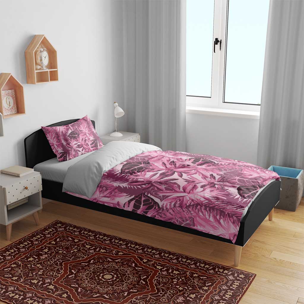 Hawaii Pink Tropical Leaves Bedding Set - Polynesian Pride