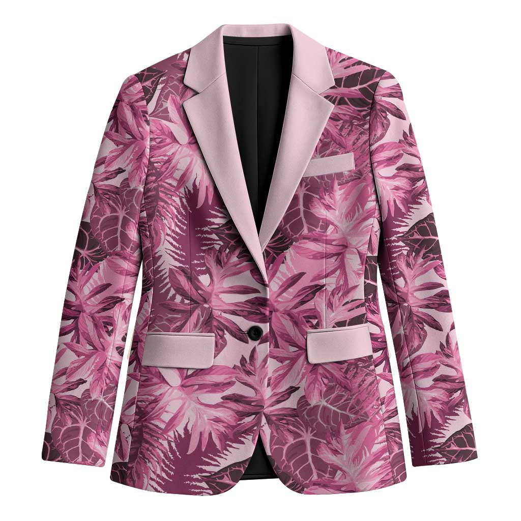 Hawaii Pink Tropical Leaves Blazer - Polynesian Pride