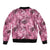 Hawaii Pink Tropical Leaves Bomber Jacket - Polynesian Pride
