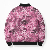 Hawaii Pink Tropical Leaves Bomber Puffer Jacket LT01 - Polynesian Pride
