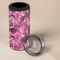 Hawaii Pink Tropical Leaves 4 in 1 Can Cooler Tumbler - Polynesian Pride