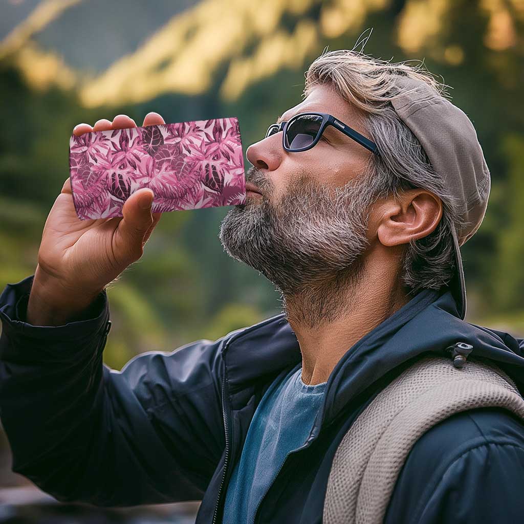 Hawaii Pink Tropical Leaves 4 in 1 Can Cooler Tumbler - Polynesian Pride