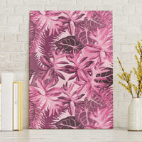 Hawaii Pink Tropical Leaves Canvas Wall Art - Polynesian Pride