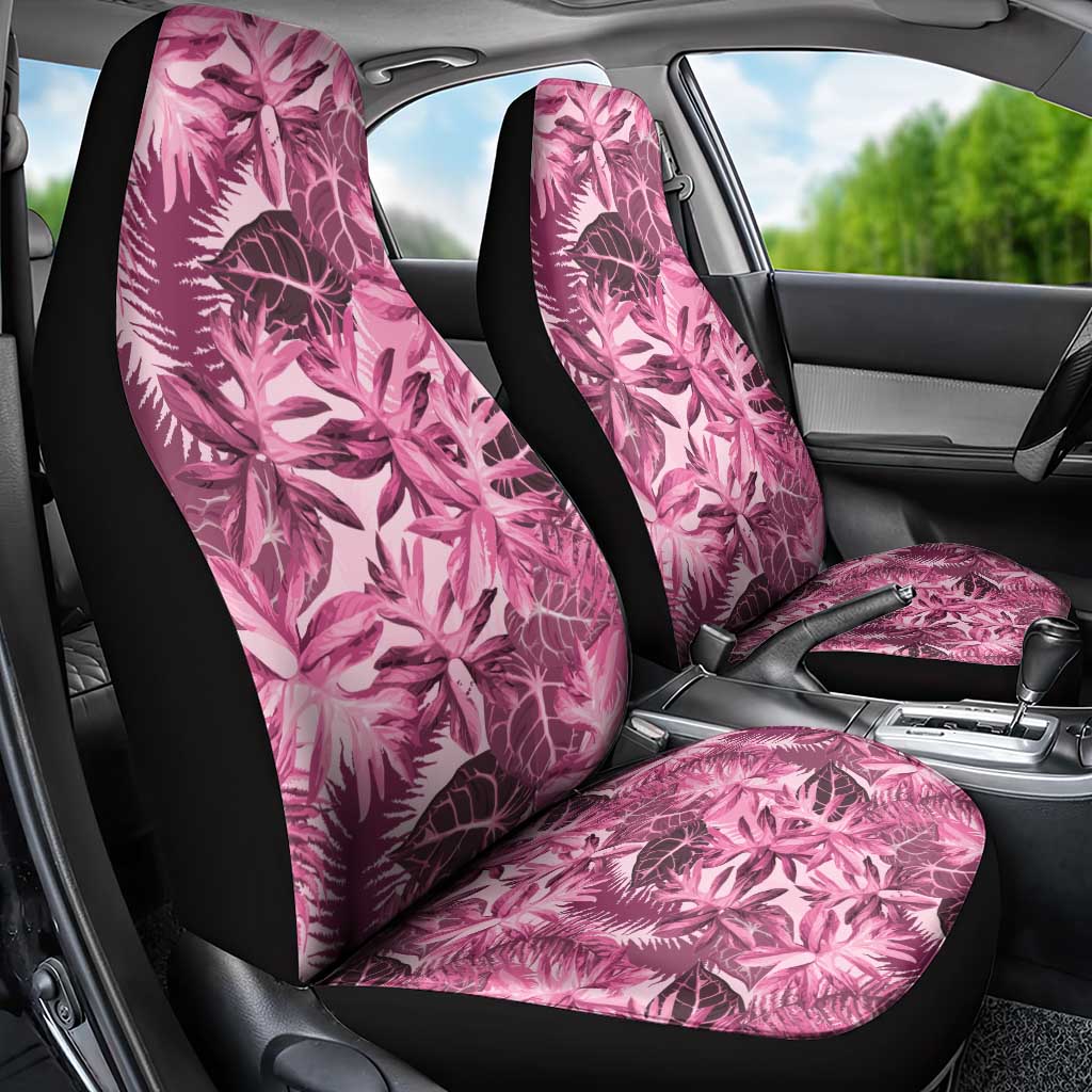 Hawaii Pink Tropical Leaves Car Seat Cover - Polynesian Pride