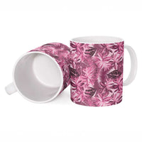 Hawaii Pink Tropical Leaves Ceramic Mug LT01 - Polynesian Pride