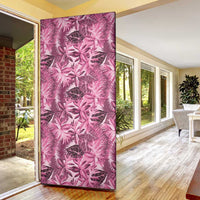 Hawaii Pink Tropical Leaves Door Cover - Polynesian Pride