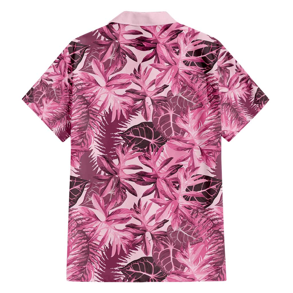 Hawaii Pink Tropical Leaves Family Matching Puletasi and Hawaiian Shirt - Polynesian Pride