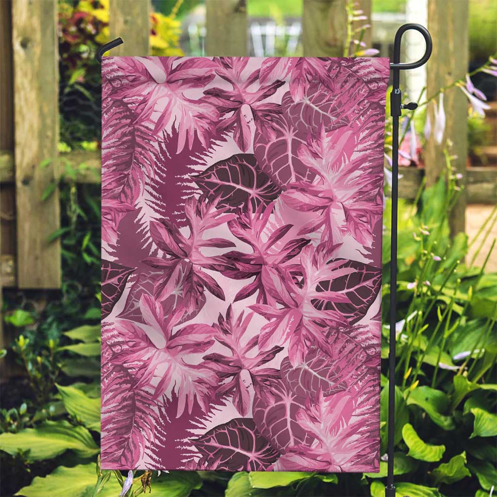 Hawaii Pink Tropical Leaves Garden Flag - Polynesian Pride