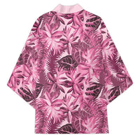 Hawaii Pink Tropical Leaves Kimono - Polynesian Pride
