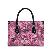 Hawaii Pink Tropical Leaves Leather Bag - Polynesian Pride