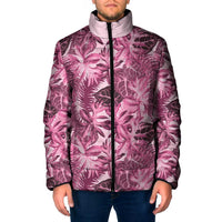 Hawaii Pink Tropical Leaves Padded Jacket LT01 Men Pink - Polynesian Pride