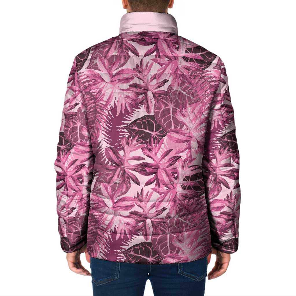 Hawaii Pink Tropical Leaves Padded Jacket LT01 - Polynesian Pride