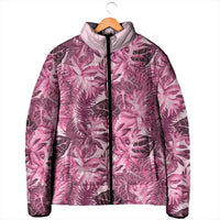 Hawaii Pink Tropical Leaves Padded Jacket LT01 - Polynesian Pride