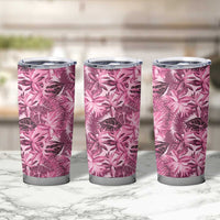 Hawaii Pink Tropical Leaves Tumbler Cup - Polynesian Pride