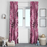 Hawaii Pink Tropical Leaves Window Curtain - Polynesian Pride