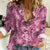 Hawaii Pink Tropical Leaves Women Casual Shirt - Polynesian Pride
