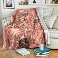 Hawaii Red Brown Tropical Leaves Blanket - Polynesian Pride
