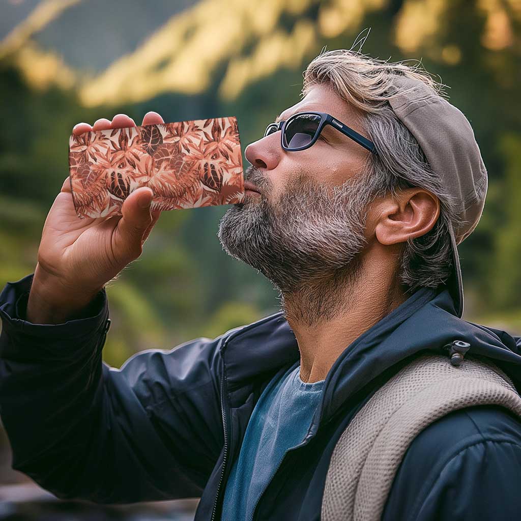 Hawaii Red Brown Tropical Leaves 4 in 1 Can Cooler Tumbler - Polynesian Pride