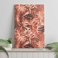 Hawaii Red Brown Tropical Leaves Canvas Wall Art - Polynesian Pride